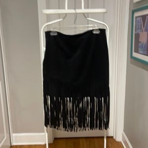 Faux Suede fringe skirt